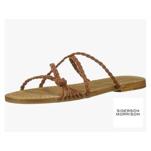 Sigerson Morrison Designer Rope Minimalist  Suede Flat Sandals NWT